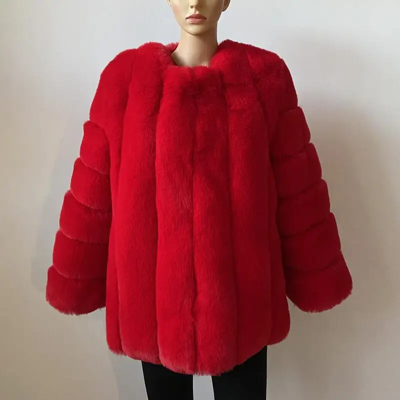 faux Fur fox New Autumn Winter Fur Coat Women Clothes High Quality overcoat Plus Size Thicken Warm Long Coats Female womens parka Coats & Jackets