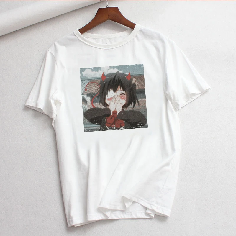Japanese new casual fashion plus size O-neck short sleeve female cartoon Harajuku tops tees funny cute Ulzzang T-shirt