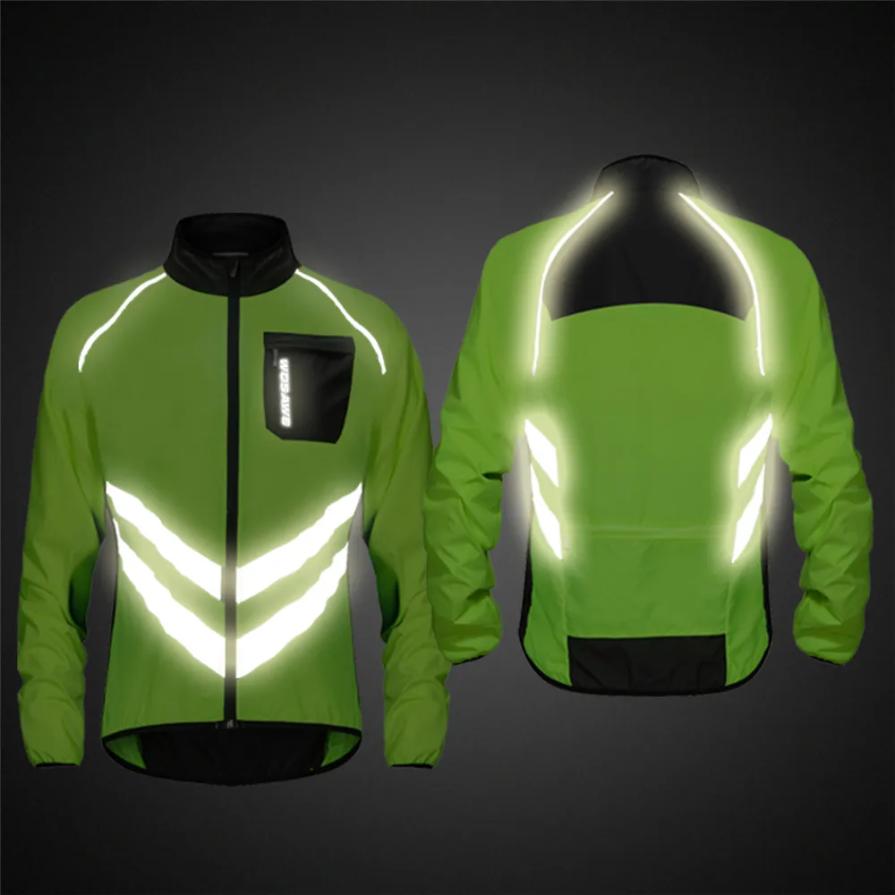 WOSAWE Reflective Cycling Jackets Men Breathable Waterproof Lightweight Rain Windbreaker Coat Bicycle Cycle MTB Bike Clothing