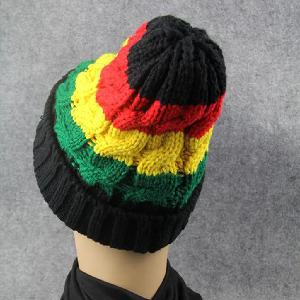 Женская Мужская зимняя шапка шапочка с помпоном бини собачка כבrainbow Rainbow Knit