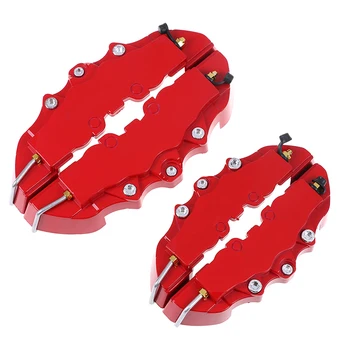 

4Pcs Plastic 3D Car Auto Universal Disc Brake Caliper Covers Front Rear Kit Truck Red