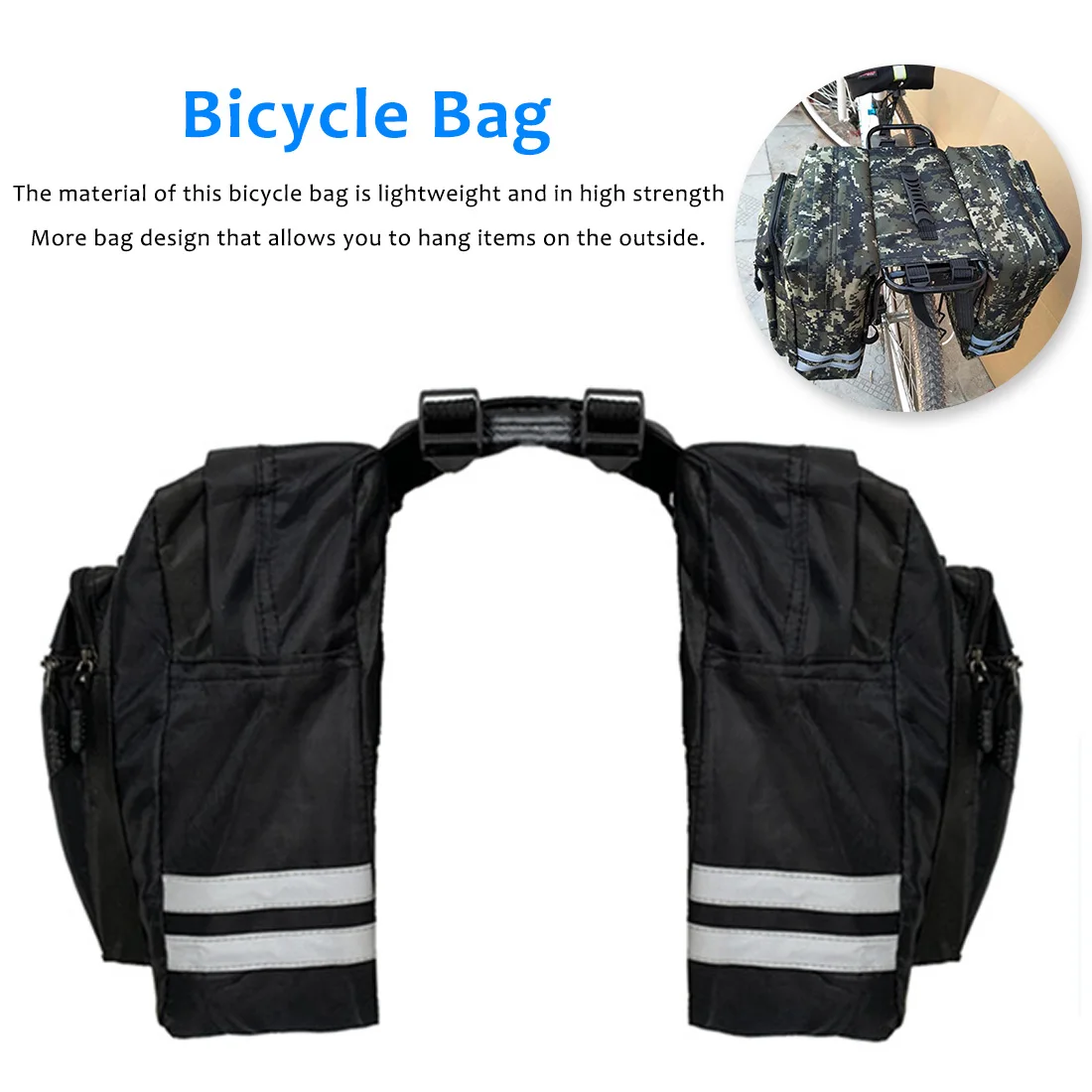 cheap Camouflage Double bag riding equipment Camouflage bicycle big bag mountain bike bag after the bag bicycle shelf bag