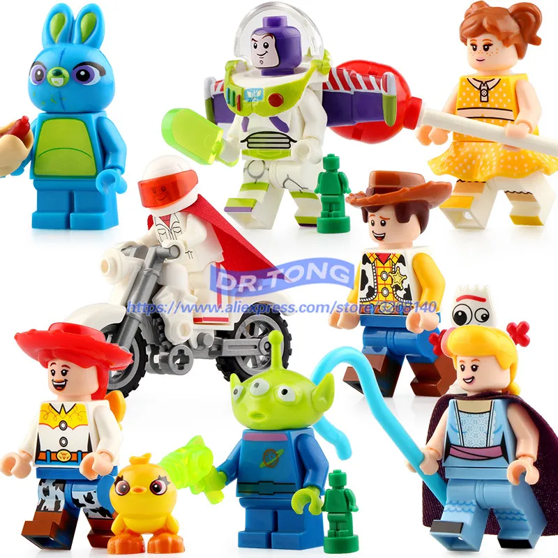 

8pcs Building Blocks Toy Story 4 Woody Forky Bo Peep Duke Caboom Buzz Lightyear Cartoon Bricks Toys For Children Gifts Wm6060