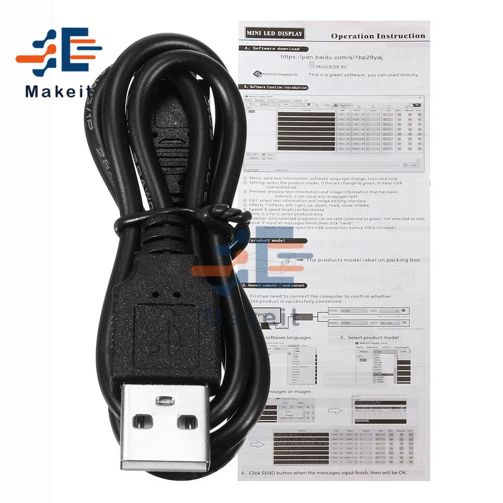 Mini 15 Display Languages Name Badge LED Digital Display Rechargeable Programmable Durable Scrolling Led Tag Sign Badge Module, led digital tube display,led matrix display module