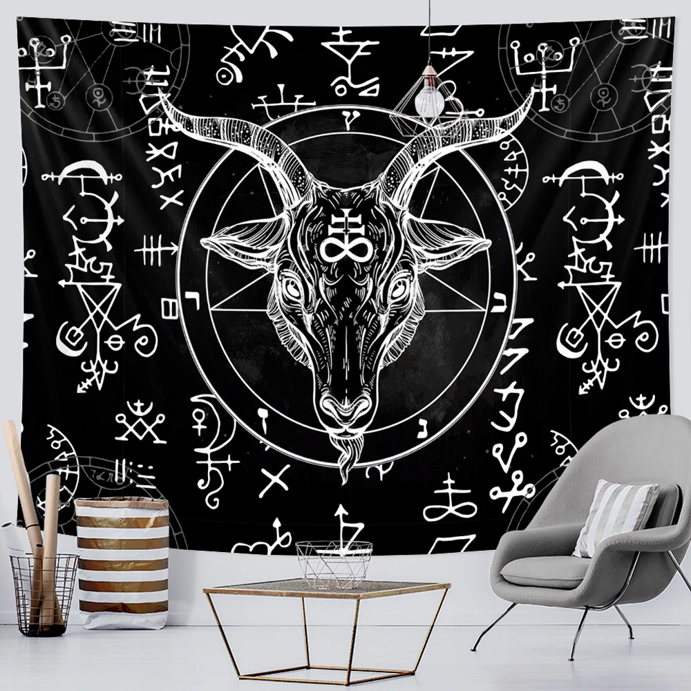 Ximant Viking blood eagle tapestry mysterious Viking meditation psychedelic Rune art hanging tapestry home decoration yoga mat