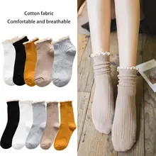 5 пар универсальных женских носков кружевные хлопковые однотонные носки милые модные женские короткие носки