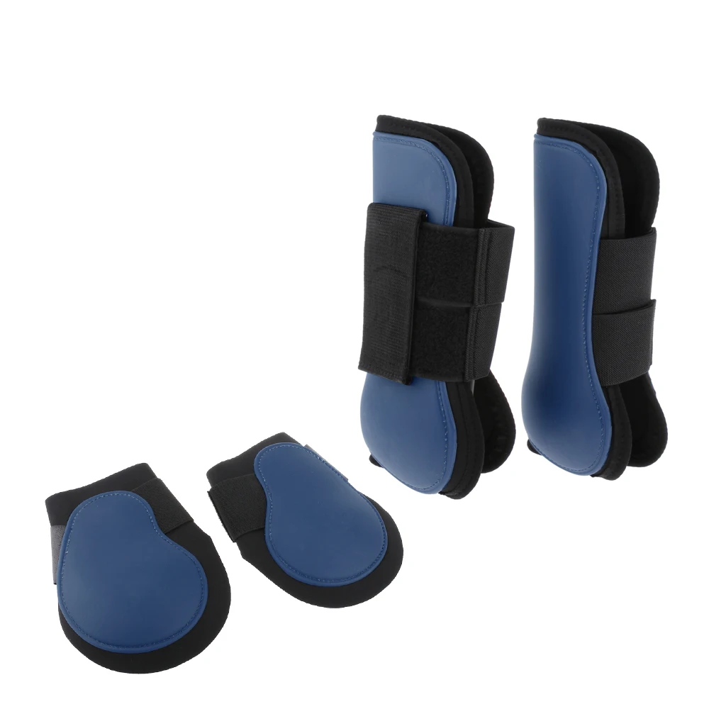 2 Pairs Front & Hind Horse Leg Boots PU Equine Horse Leg Guard Equestrian Tendon Protection Neoprene Horse Hock Brace 2 Pairs Front & Hind Horse Leg Boots PU Equine Horse Leg Guard Equestrian Tendon Protection Neoprene Horse Hock Brace