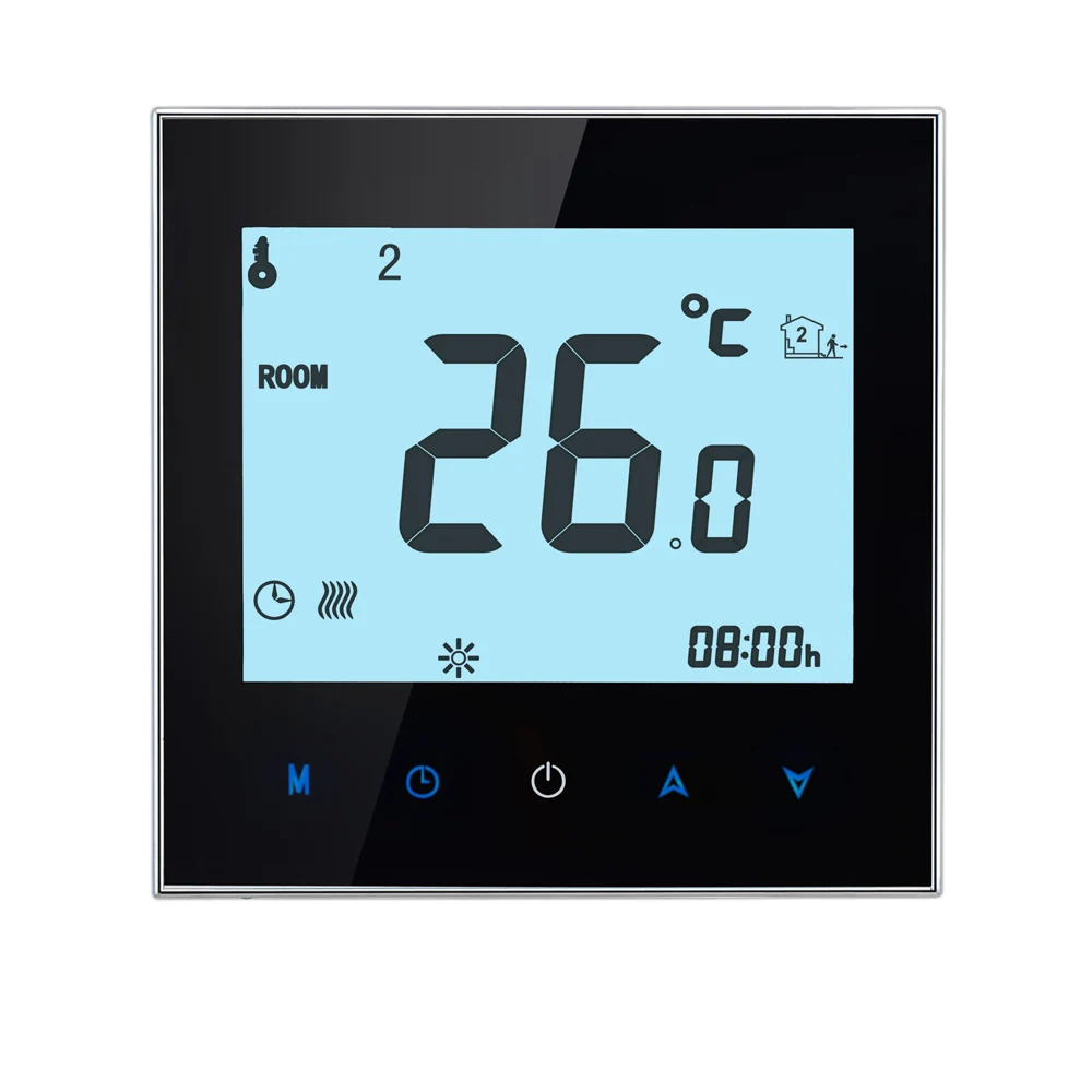 

Indoor Temperature Thermostat LCD Display Touch Screen Electric Heating Thermostat Room Temperature Controller 16A 110-230V
