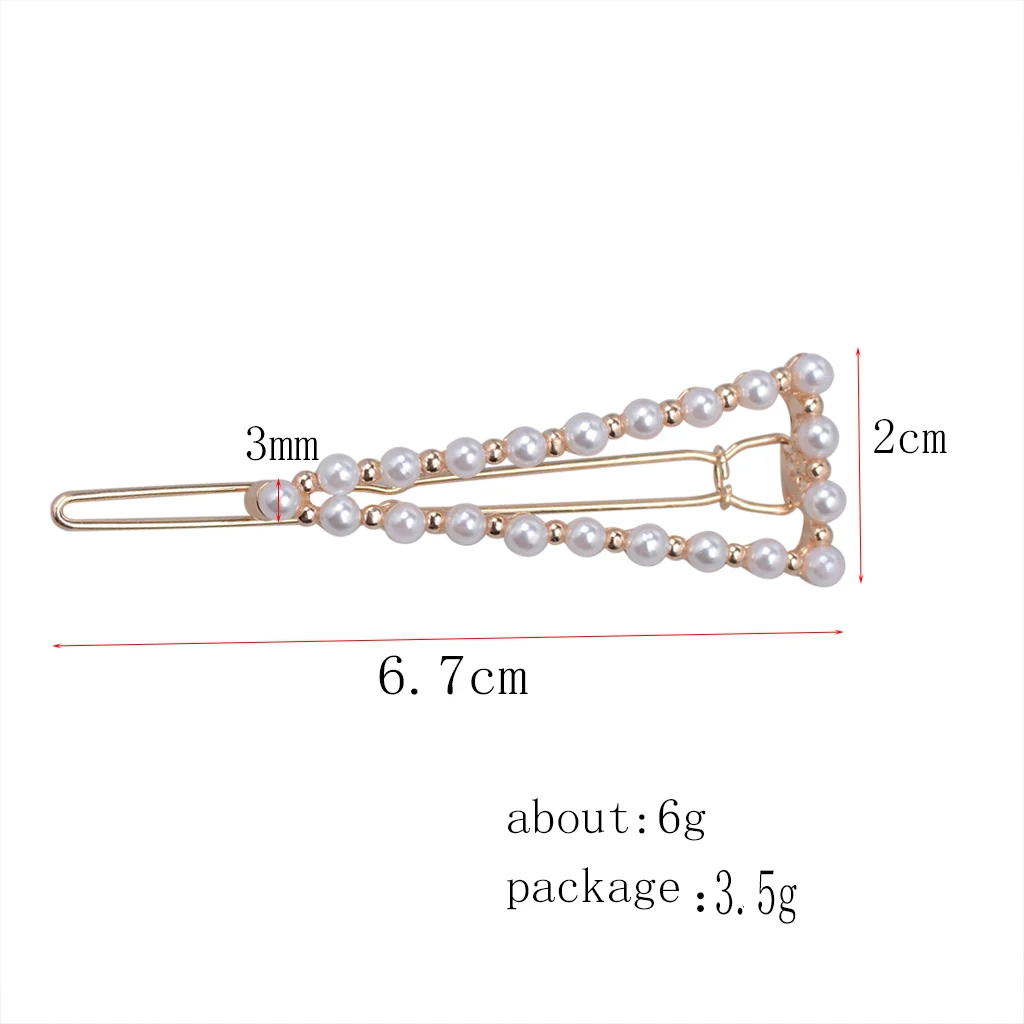 Bridal Wedding White Faux Pearl Hairpin Pins Triangle Clips Grips Barrette for Weddings Parties Photography Prop