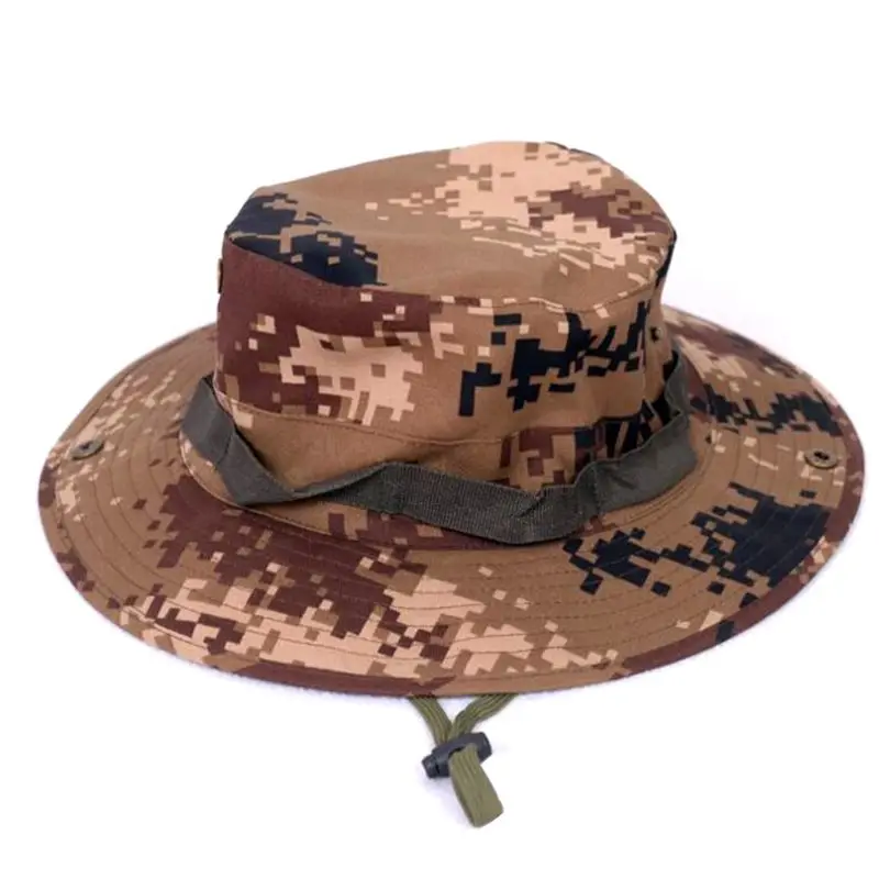 Men Women UV Protection Tactical Bonnie Fishing Hat Camouflage Quick Dry Breathable Wide Brim Summer Outdoor Military Bucket Cap - Цвет: 1