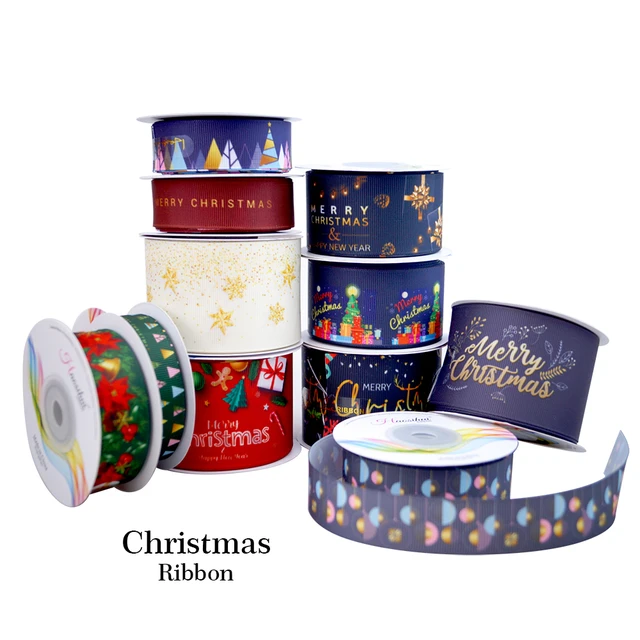 Christmas Ribbon, 10yards 10mm Wide Christmas Wrapping Ribbon Printed  Ribbons Christmas Tree Snowflake Ribbon - AliExpress