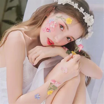 

3D pressed mixed natural dried flower nail stickers DIY flower decoration UV glue nail art reminder face stickers