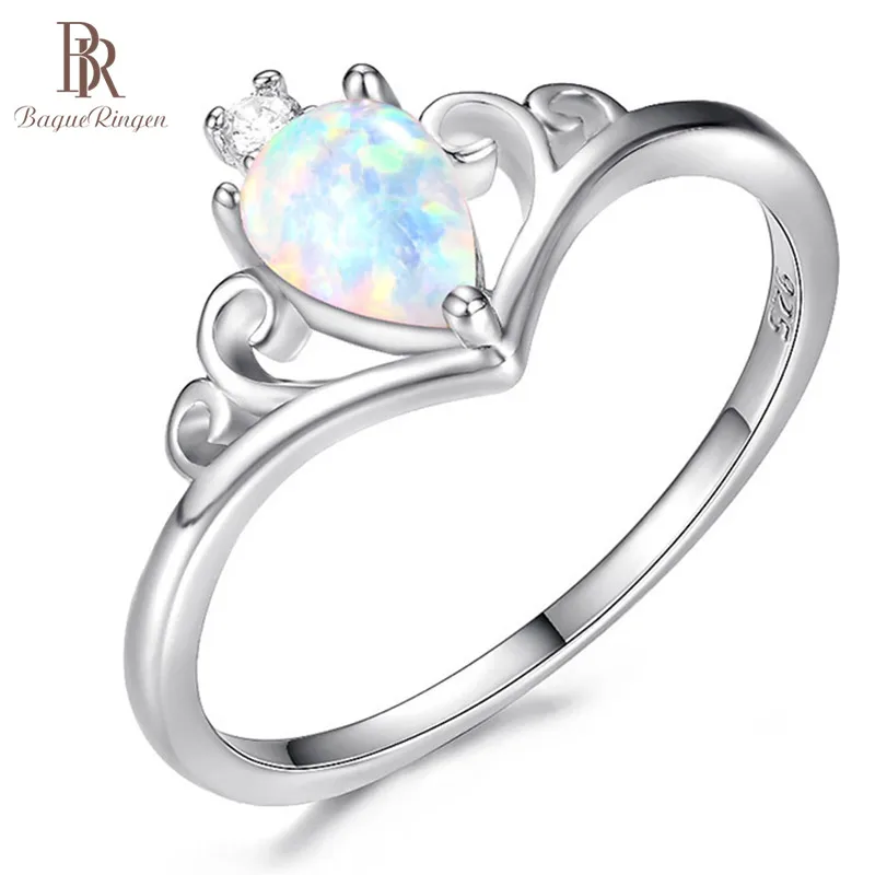 Bague Ringen хит продаж женское серебро 925 ювелирные изделия капли воды из опала Корона