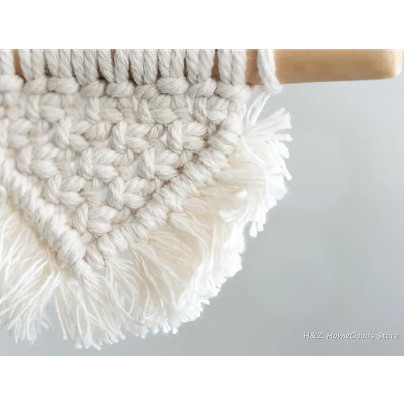 Small Nordic Hand-woven Tapestry Macrame Wall Hanging 100%Cotton For Children's Room Headboard Photo Props Boho Home Decor tapestry decorations