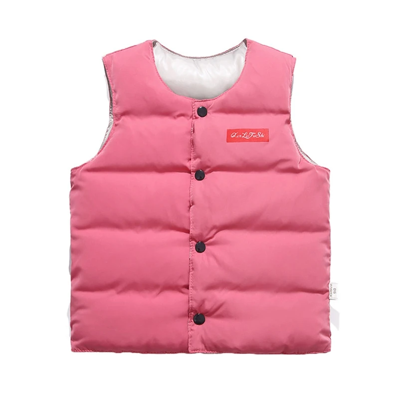 Плотный теплый детский жилет, детская однотонная куртка с принтом для девочек, зимняя теплая верхняя одежда для маленьких мальчиков, пальто, комплекты