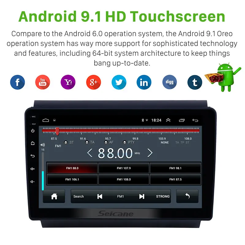 Seicane Android 9 1 автомобильный &quotHD gps радио для Suzuki Wagon R X5 2013 2014-2017 Bluetooth HD сенсорный