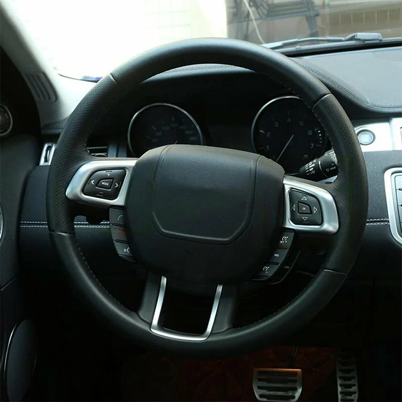 2 шт., накладка на руль автомобиля, серебряная накладка на руль для Range Rover Evoque 2012-, декоративная накладка на руль