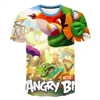 

4-14 years old angry bird Forky Alien summer T-shirt T-shirt short-sleeved girl boy top T-shirt youth clothing kids casual cloth