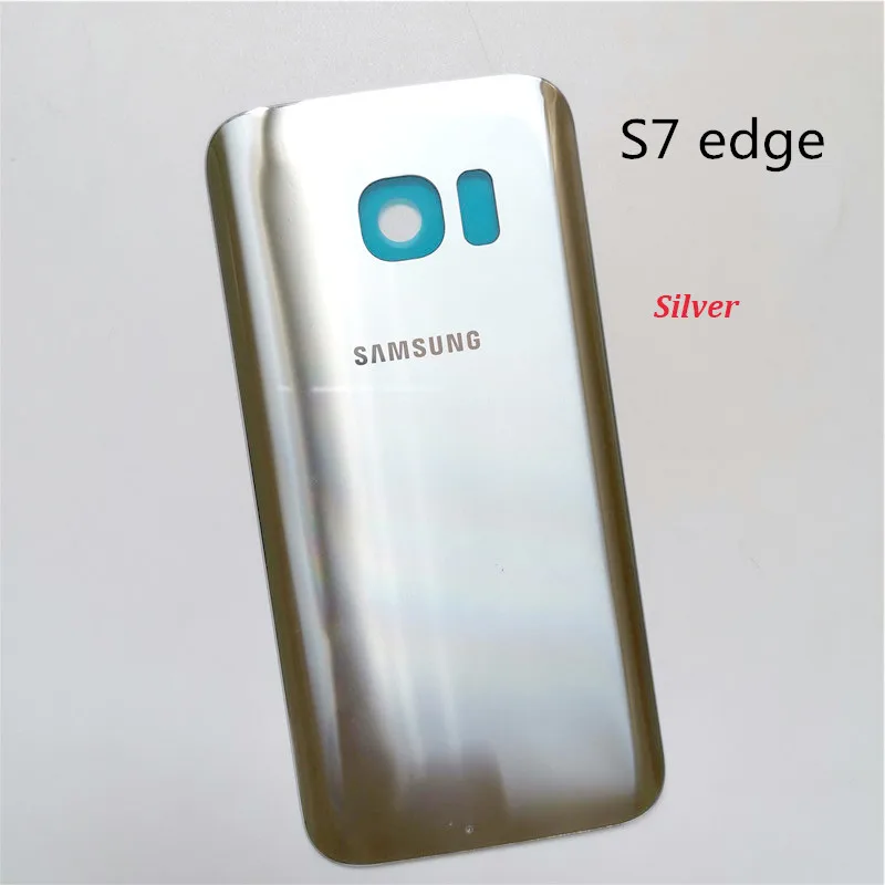 samsung galaxy s7 edge, 3D стекло, батарея, чехол на заднюю панель, защитный, запасная крышка, настоящая задняя дверь, для s7, клейкая наклейка - Цвет: s7 plus silver