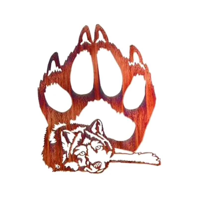 

Creative Wolf Paw Print Car Sticker Window Superior Quality Vinyl Reflective Cover Scratches Waterproof PVC 12.8cm X 10.5cm