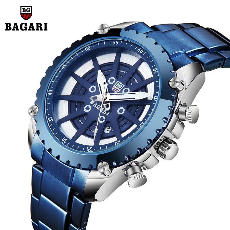 

Bagari Mesh Men Steel Watch Japan Movement Boutique Night Light Watch Watch