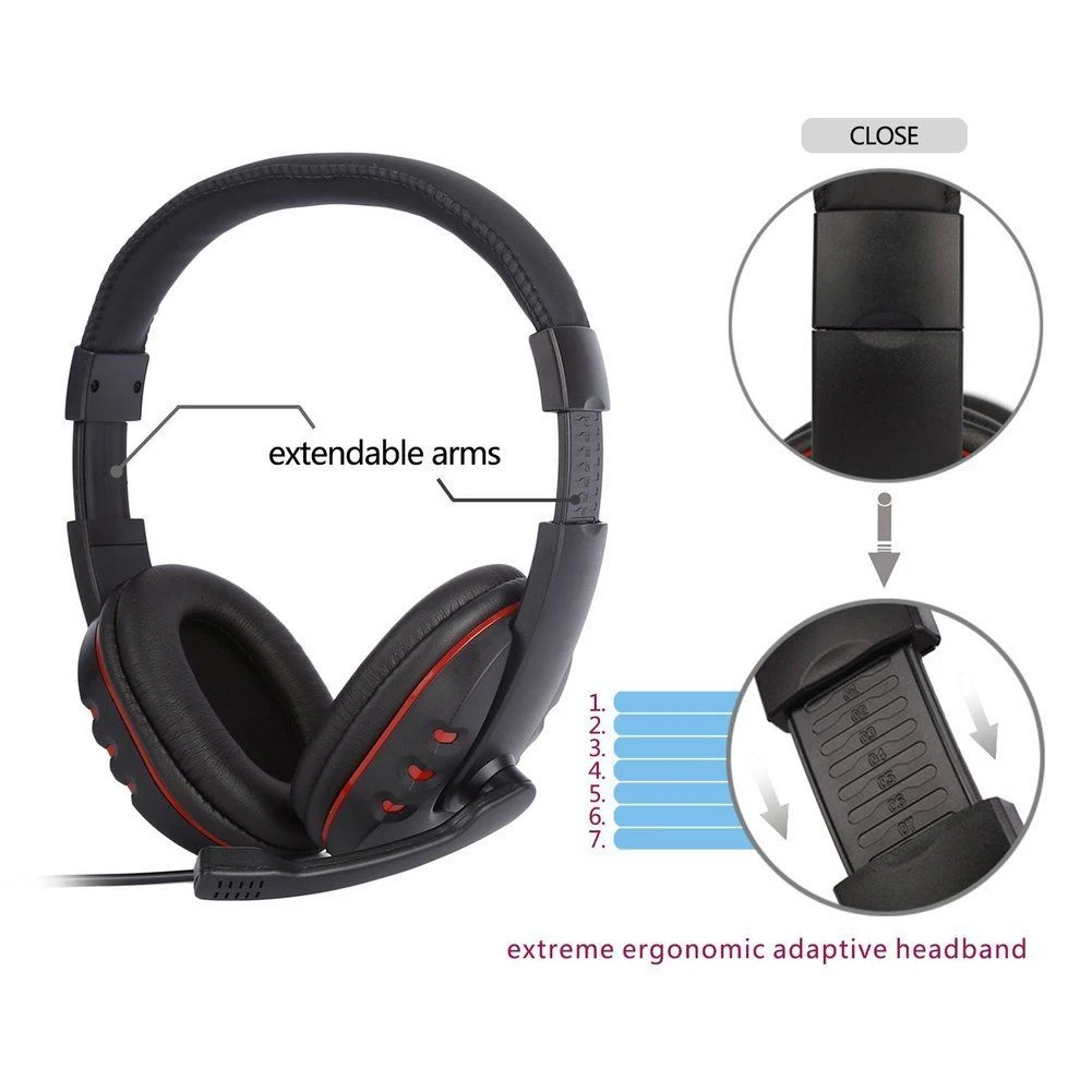 Universal Wired Computer PC Headband Headsets gamer Headphones With Mic 3 5mm
