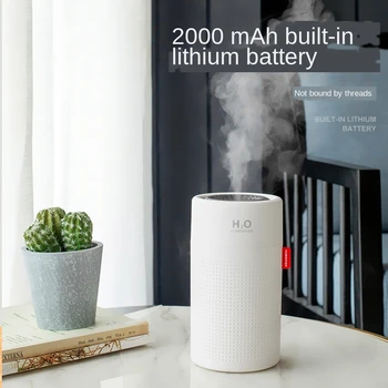 

750ml Large Capacity Air Humidifier 2000mAh USB Rechargeable Wireless Aroma Essential Oil Water Mist Diffuser Light Umidificador