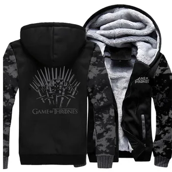 

Game Of Thrones Vintage Printed New 2019 Winter Sweatshirts Raglasn Man Camouflage Sportswear Coat Thick Fashion Warm Clothing