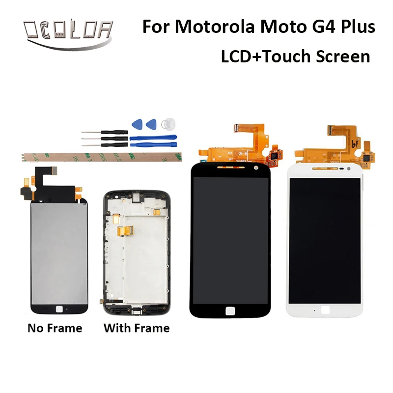 

ocolor For Motorola Moto G4 Plus LCD Display And Touch Screen With Frame For Motorola Moto G4 Plus Digital Accessory +Tools