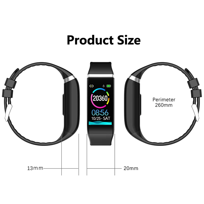 Smart Bracelet Heart Rate Blood Pressure Oxygen Exercise Bluetooth Step LHB99