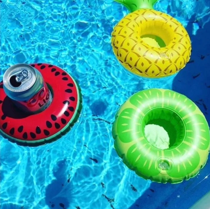 Floating Cup Holder Pool Swimming Water Toys Party Beverage Boats Baby Pool Toys Inflatable Pineapple Fruits Drink Holder wanxing led drink neon signs light for bar letter neon letter wall hanging lighting usb or battery powered party club room decor