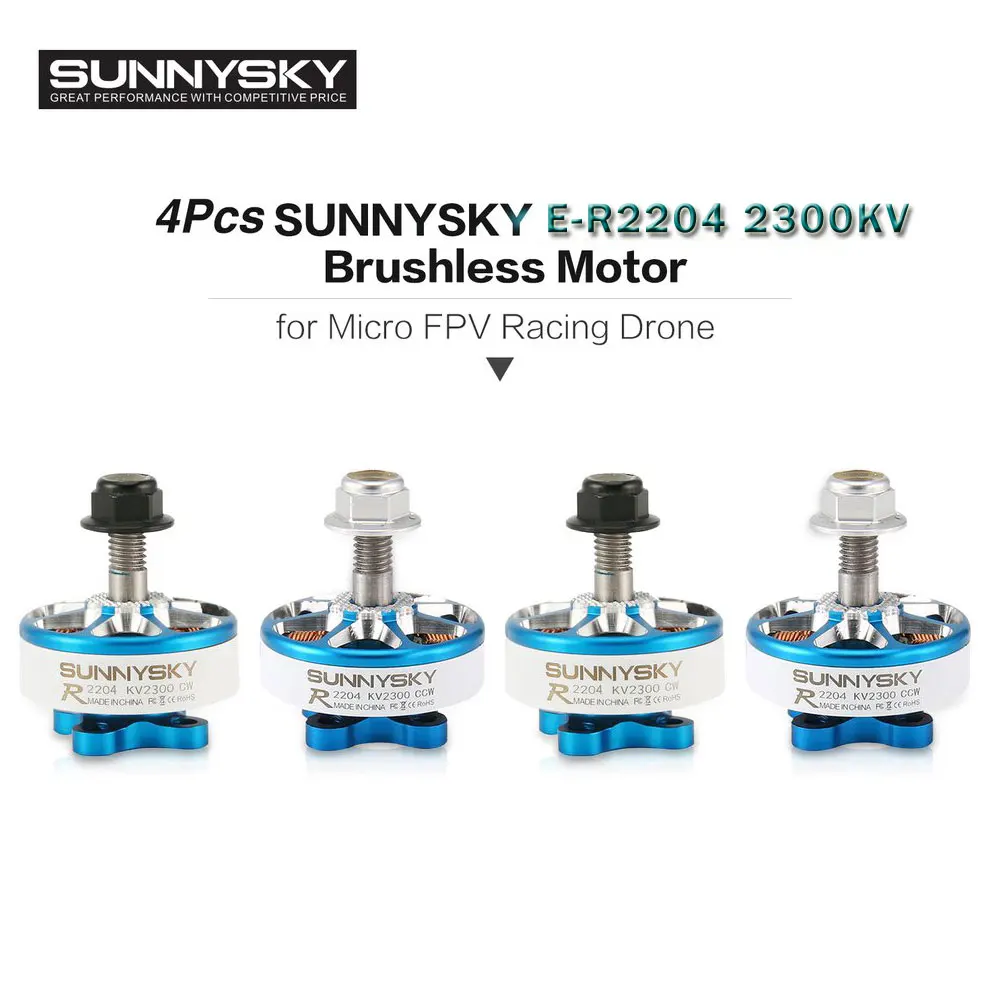 

SUNNYSKY E-R2204 3-4S 2300KV CW/CCW Brushless Motor for RC Drone FPV Racing Quadcopter Glider Plane