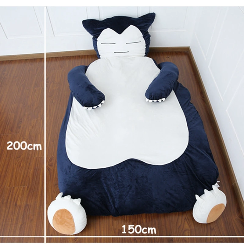 Japan anime Snorlax plush beanbag double bed cartoon tatami mattress cute creative bedroom sleeping mat temporary bed DY50340 (11)