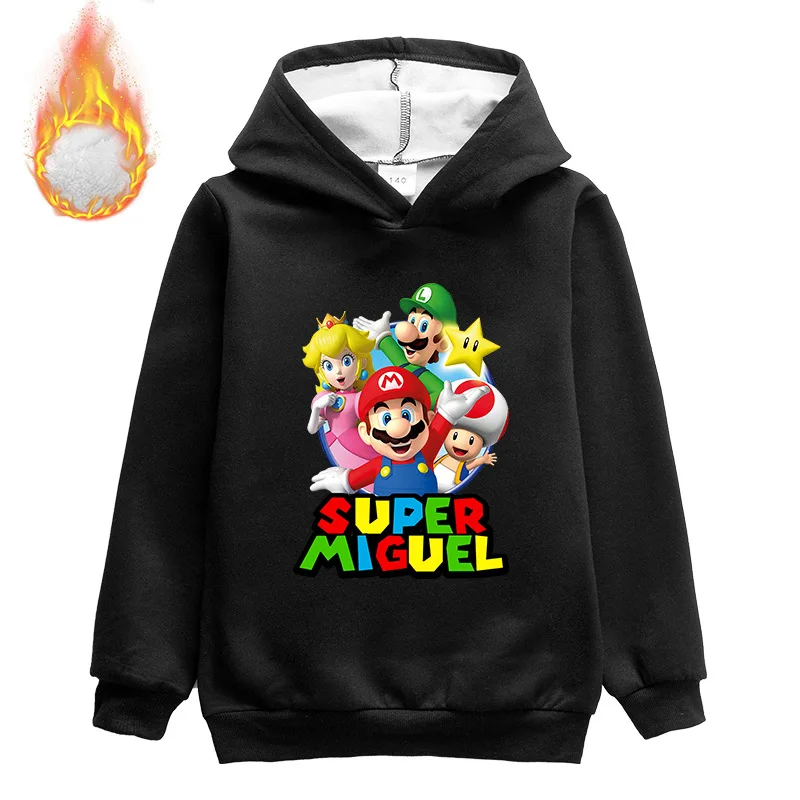 

2020 autumn and winter cartoon pattern printing children's thick warm velvet sweater boys and girls sports leisure sweater