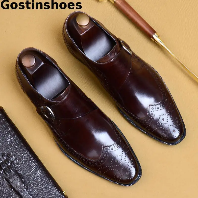 single buckle monk shoes