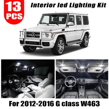 

13pc LED footwell bulb + LED Interior dome trunk Light Kit For Mercedes Benz G class W463 G500 G550 G350 G63 AMG G65 (2012-2016)