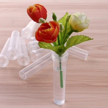 

100Pcs Flower Nutrition Tube Transparent Floral Water Tubes Vials for Flower Nutrition Arrangements with Caps Party Decoration