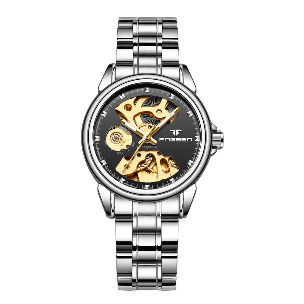 

Luxury Brand ladies watch Pink Mechanical Stainless Steel Wristwatch Automatic Dress Clock Woman Watch Female relojes para mujer