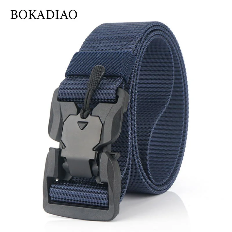 

BOKADIAO Military Army Combat man's Canvas Belt Quick Release Tactical Belts For Men Nylon Outdoor Training Waistband male strap