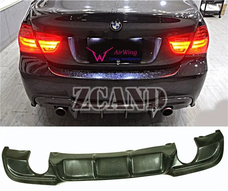 Большой ребристый диффузор из настоящего углеродного волокна для BMW E90 3 Series 323i 325i
