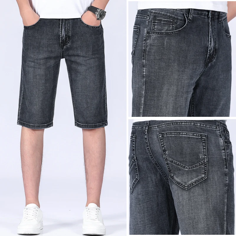 lee carpenter jeans Men Business Jeans Classic Male Cotton Straight Stretch Brand Denim short Pants Summer Overalls Slim Fit short Trousers 2021 jack and jones jeans