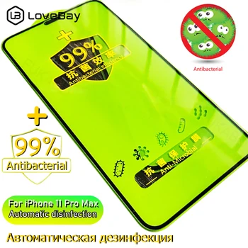 

Lovebay Tempered Glass Film on the For iPhone 11 11 Pro Max X XR XS Max 8 7 6 6s Plus Antibacterial Screen Protector Cover Film