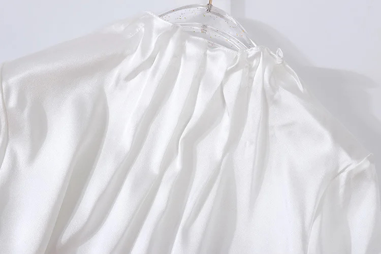Белая шелковая атласная блузка для женщин высокого качества с длинным рукавом 4XL размера плюс повседневное сексуальное офисное платье модные рубашки дропшиппинг