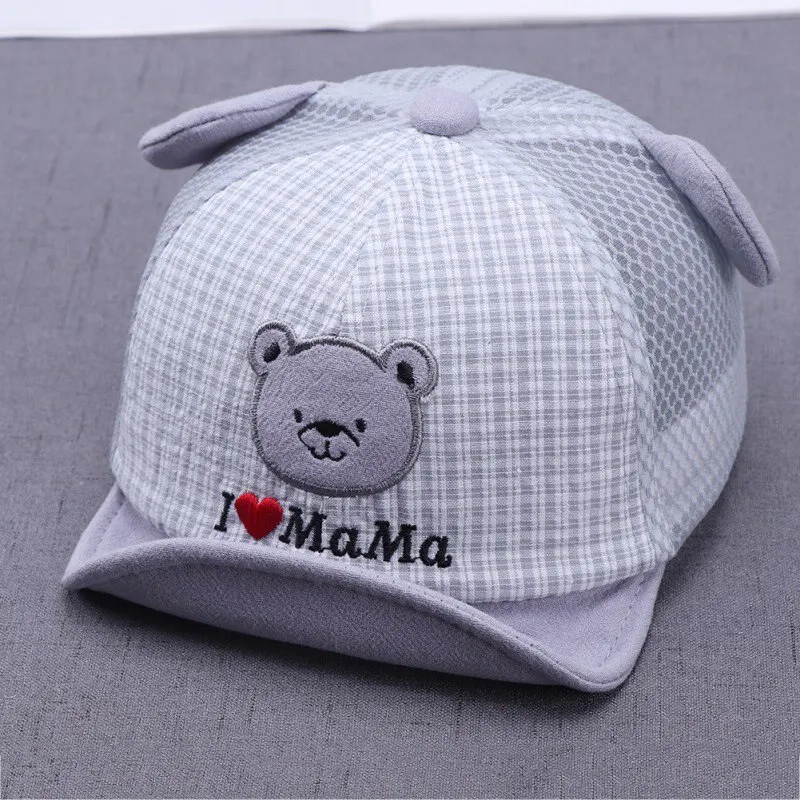 Cute Baby Hats Hat Baseball Cap Peak Print Boys casquette 0-16M Kids Bear enfant Girls Baby Embroidery Sunhat