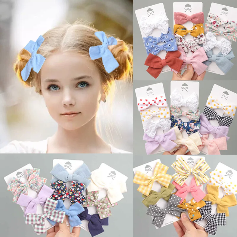 Flower Baby Hairpin Bows Hair-Accessories Kids Girl Children Barrettes Haarspeldjes 2/3/4pcs/set