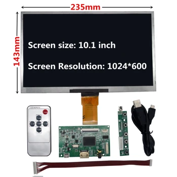 HDMI 호환 스크린 LCD 디스플레이, 오디오 드라이버 보드 모니터 포함, 라즈베리 파이 바나나, 오렌지 파이 미니 컴퓨터용, 10.1 인치