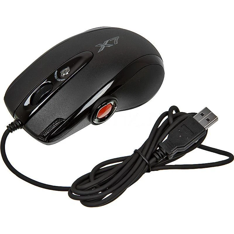 Мышь A4 X-755BK черный оптическая(2000dpi) USB игровая(9but