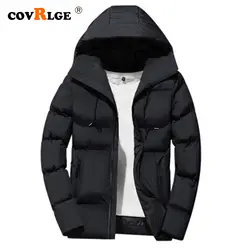 Covrlge 2019 Горячая Мода с капюшоном зимнее пальто для мужчин Толстая теплая зимняя мужская куртка однотонная цветная парка плюс размер 4XL