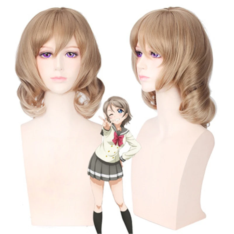 

Anime You Watanabe Wigs Love Live Sunshine Cosplay Wig Blonde Synthetic Hair Anime Lovelive Sunshine Halloween Costumes Wig
