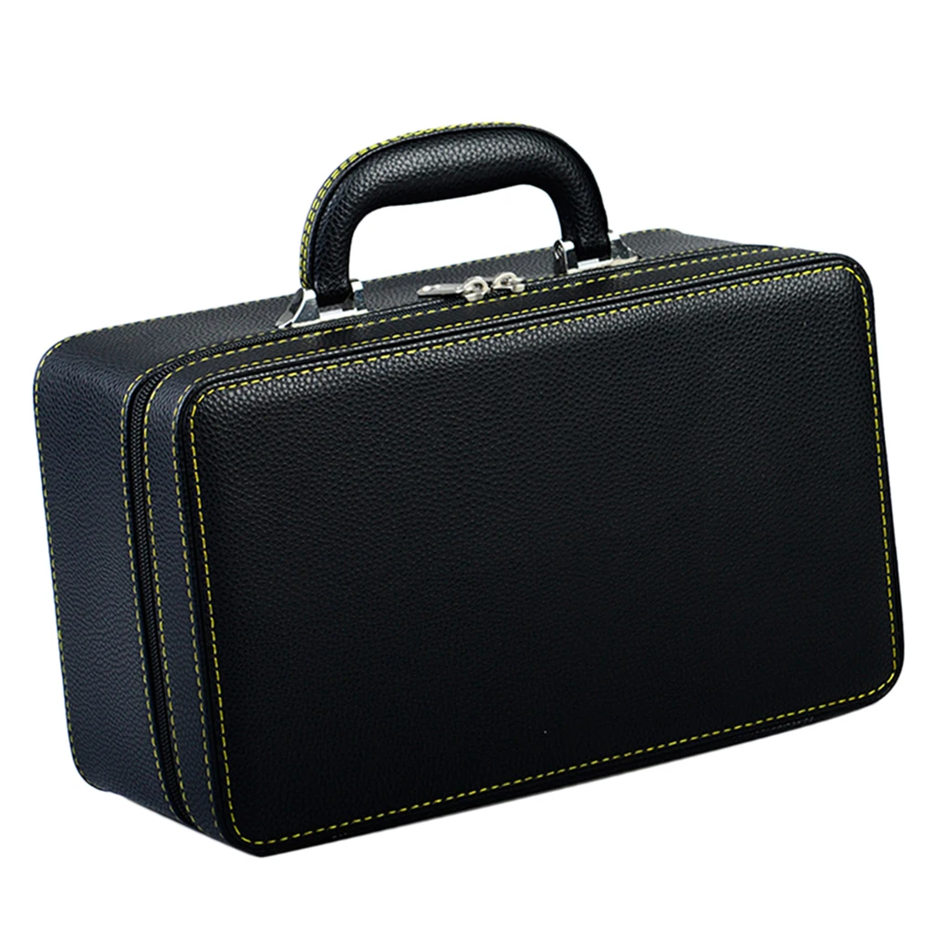 

pu leather portable handle jewelry storage box organize case container